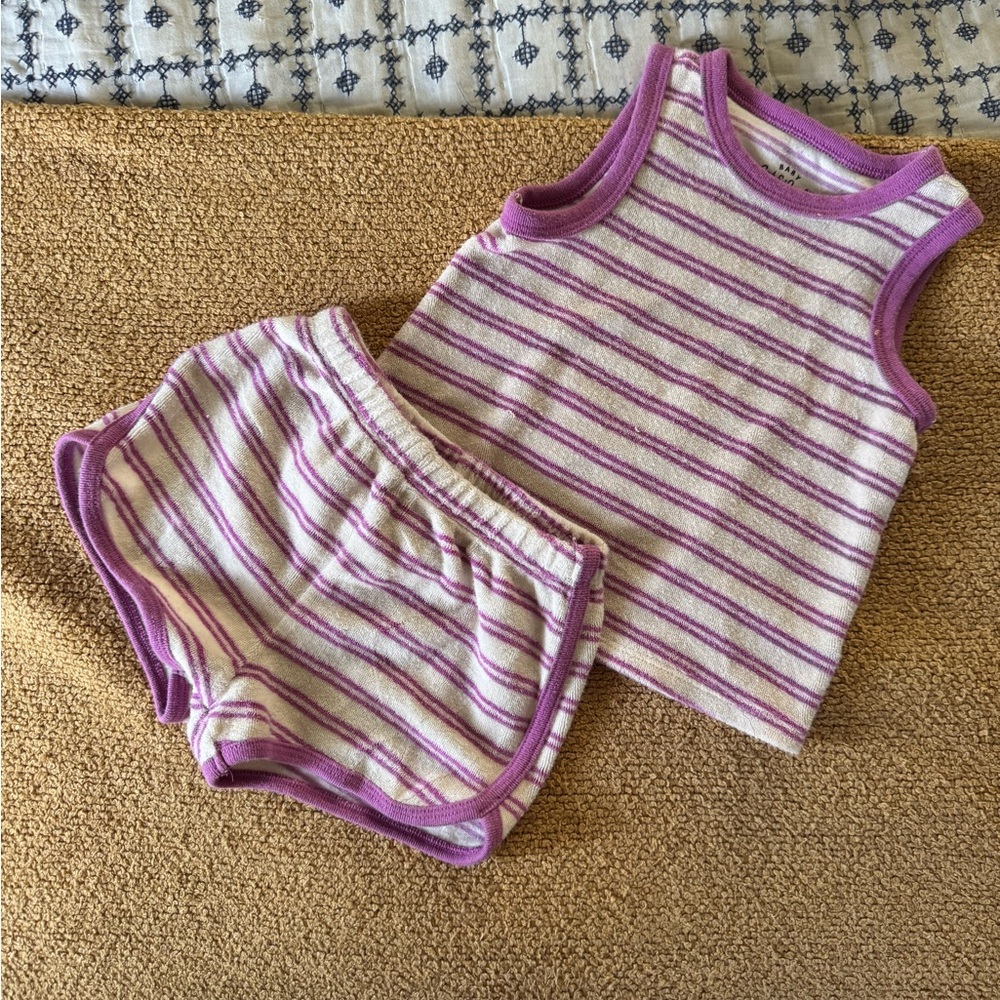 Cat & Jack Terry Cloth Striped Baby Outfit